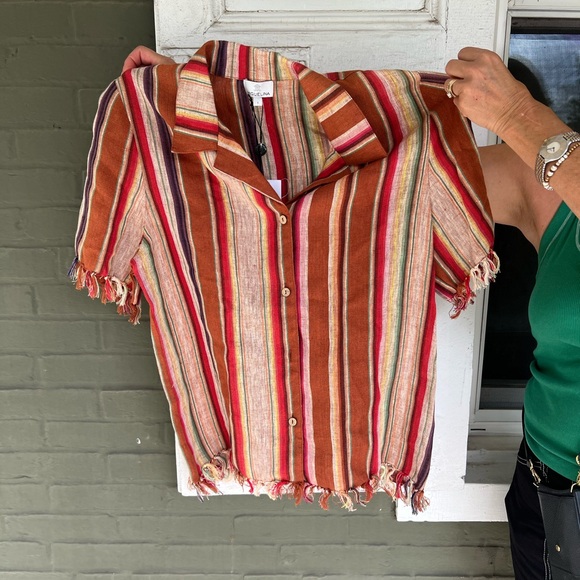 Miguelina women’s button down striped shirt NWT - Picture 1 of 3
